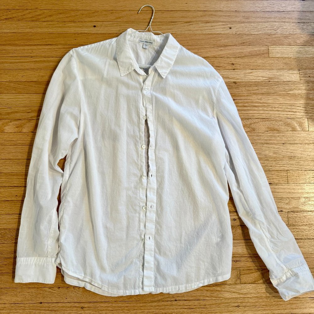James Perse - Size 2 White Cotton Button Down